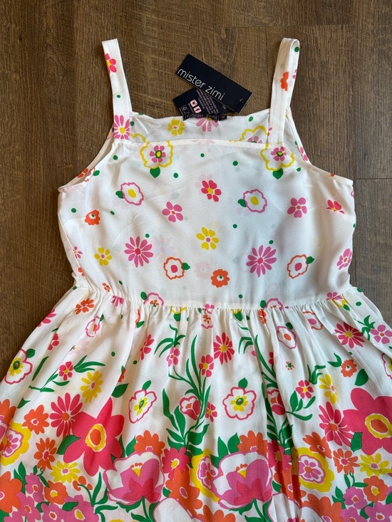 NWT Mister Zimi Women’s Sophie Dress In White Meadow Size 14 - Picture 4 of 11